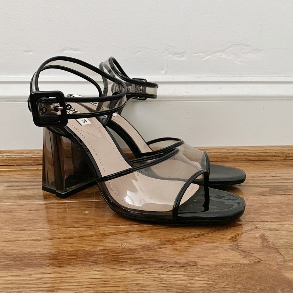 Zara Black Lucite Heels